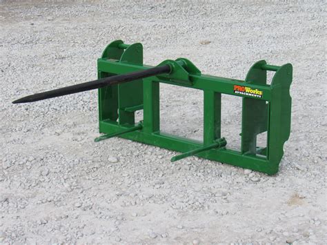 john deere bale spear for skid steer|skid steer round bale spear.